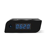 MEAUOTOU Hidden WiFi Camera Wireless IP Security Camera Alarm Clock 1080P HD Live Stream Video with Motion Detection Alarm, Spy Camera, Black