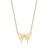 mevecco gold butterfly pendant necklaces 18k gold plated dainty cute handmade jewelry gift for women