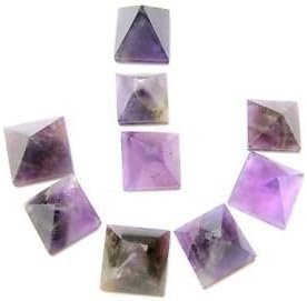 Lot of 9 Amethyst Loose Pyramids Crystal Bagua Healing Wellness Men Women Gift Reiki Positive Energy Feng Shui