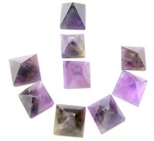 Lot of 9 Amethyst Loose Pyramids Crystal Bagua Healing Wellness Men Women Gift Reiki Positive Energy Feng Shui