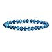 Amandastone Natural Blue Apatite Crystal 6mm Round Beads Stretch Bracelet 7 Inch