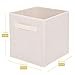 MaidMAX Fabric Storage Cubes, Cloth Cubby Storage Bins for Home Bedroom Closet Drawers Cube Organizer, Foldable, Beige, 10.5×11 inches, Set of 6