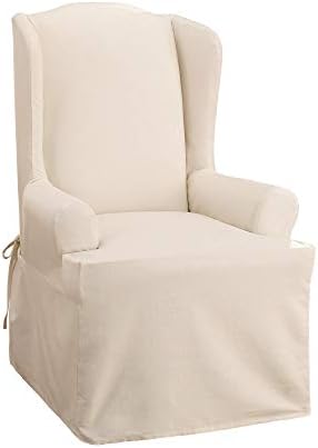 Surefit Duck Solid - Wing Chair Slipcover - Natural