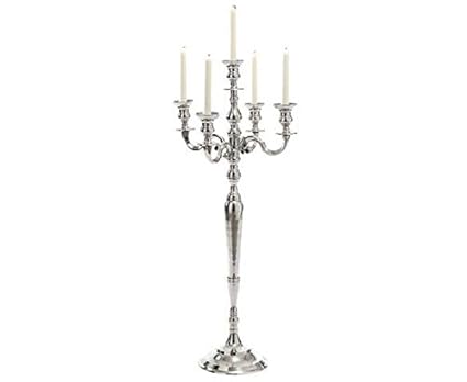 Tall 5 Arm Silver Candelabras Wedding Event Banquet Hall