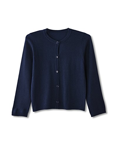 Sunshine Swing Girl's Autumn Spring Knitted Kid Sweater Single Breasted Long Sleeve Cardigan for Children Navy Blue 6T