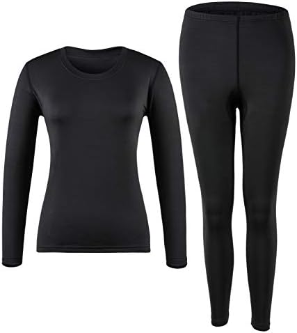 MOLLDAN Women’s Long Johns Baselayer Thermal Underwear Tops & Bottom Set with Fleece Lined