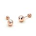 14k Rose Gold 3,4,5,6mm Plain Hollow Gold Ball Children Screw back Baby Girls Stud Earrings