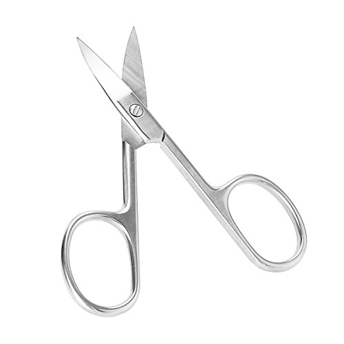 Nose Hair Scissors Set for women and men - Grooming Scissors for Personal Care Facial Hair Removal - Hair scissors for Brow, Ear, Moustache, Beard, Eyelashes - 2 Pcs - by NIPOO