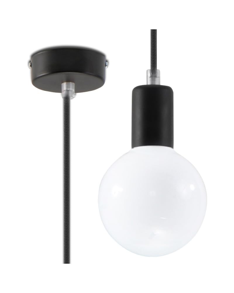 Sollux Lighting Edison Steel Pendant Light, Black