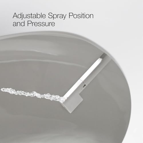 KOHLER PureWash M300 Manual Elongated Bidet Toilet Seat, White Handle, Quiet-Close Lid Prevents Slamming, Toilet Bidet, Easy Installation with Quick-Release Hinges, Self-Cleaning Wand