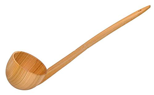 Cherry Wood ladle Scoop Dipper Wooden Natural eco for Kitchen and Sauna 38 cm - impregnated