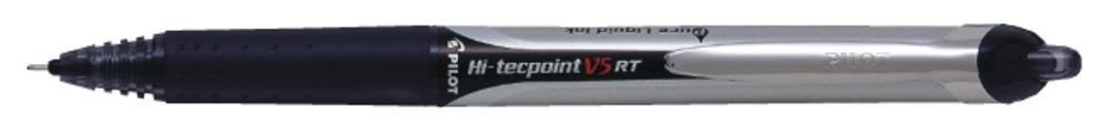 Pilot V5 RT Rollerball Line Retractable Hi-Techpoint 0.5mm Tip 0.3mm Line Black Ref 105101201 [Pack 12]