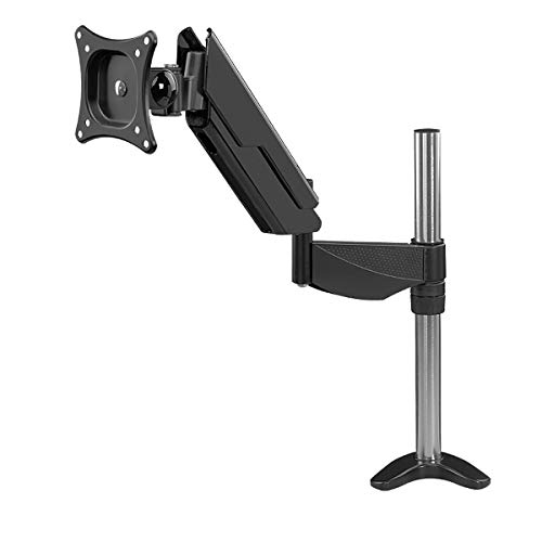 Suptek Height Adjustable Computer Monitor Desk Stand Mount Bracket for One LCD Flat Screen Monitor, VESA 75 and 100 Compatible with 13-30'' Screens, Gas Spring, Full Motion up to 22lbs Black MD5411B
