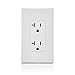Leviton 20 Amp Decora Tamper-Resistant Duplex Electrical Wall Outlet, T5825-W, White