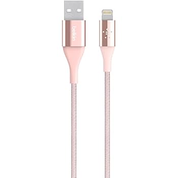 Belkin MIXIT DuraTek Lightning to USB Cable - MFi-Certified iPhone Charging Cable for iPhone XS, XS Max, XR, X, 8/8 Plus and more (4ft/1.2m), Rose Gold