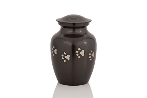 Enshrined Memorials Cremation Urn for Funeral by Cerberus Series Quality Medium Pet Dog Cat Handcrafted Solid Brass Affordable for Ashes in Velvet Bag Engraving Design