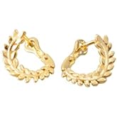 Small Vine Huggie Earrings in Sterling Silver with Gold Finish