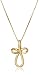 Amazon Collection Sterling Silver Open Loop Cross Pendant Necklace 18