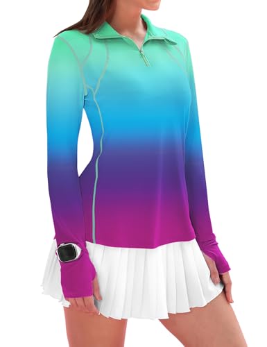IECCP Long Sleeve Golf Shirts for Women Quarter Zip Pullover… at Amazon
