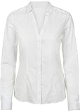nordicwinds Women's Deep V Long Sleeve Button Down Shirt Simple Collared Blouse
