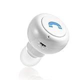 OWIKAR® Mini In-ear Invisible Bluetooth V4.0 Headset Wireless Stereo Bluetooth Earphone Headphones Earbuds Hands-free with Mic for iPhone Samsung HTC Smartphones iPad Tablets (White)
