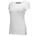 OThread & Co. Women's Plain Basic Spandex Short Sleeves T-Shirt Scoop Neck Tee (Small, White)