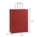 BagDream Gift Bags 10x5x13 Inches 25Pcs Red Stripes Kraft Paper Bags, Shopping Bags, Mechandise Bags, Retail Bags, Party Bags, Paper Gift Bags with Handles, 100% Recycled Paper Bags FSC Compliant