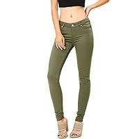 Celebrity Pink Womens Juniors MidRise Jeggings Fit Skinny Pants (11) ,Army Green 
