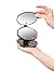iLuminate Folding Travel Makeup Mirror - 1X and 5X Magnifying Makeup Mirror with Dimmable Lights, Battery Operated Handheld Cosmetic Mirror with Protective Pouch, Batteries Included, Metallic Black
