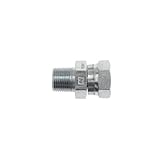 Brennan 1404-08-08 Steel Pipe Fitting, Straight, 1/2-14 NPTF Male x 1/2-14 NPSM Female Swivel