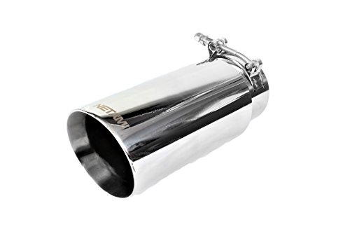 NETAMI NT-2418 Universal Double Wall T304 Hi Polished Stainless Steel Exhaust Tip 3-1/2