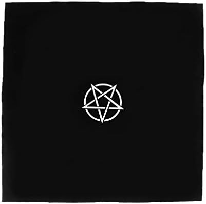 Llwei 49x49cm Pentacle Tarot Tablecloth Flocking Fabric Astrology Constellation Game
