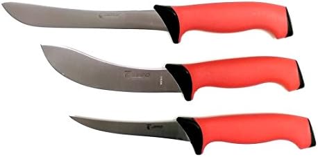 Jero Pro Series TR Commercial Butcher Meat Processing Set - Butcher Knife, Skinning Knife, and Boning Knife - Soft Grip Handle - German Stainless Steel