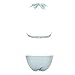 Women's Sexy 2 Pieces Bikini Push up Padded Swimsuit Swimwear Set (Light Blue)