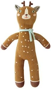 Blabla Jasper The Deer Plush Doll - Knit Stuffed Animal for Kids. Cute, Cuddly & Soft Cotton Toy. Perfect, Forever Cherished. Eco-Friendly. Certified Safe & Non-Toxic.