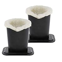 Qfauto 2 Pack Plush Lined Protective Glasses Case with PU Leather Exterior,Eyeglasses Holder fit for Nightstand Car Dashboard and so on