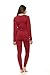 Thermajane Long Johns Thermal Underwear for Women Fleece Lined Base Layer Pajama Set Cold Weather (Small, Red)
