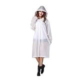 Women Packable Lightweight Transparent EVA Rain Jacket Poncho Raincoat with Hood