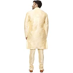 Veera Paridhaan Men Silk Plain Chinese Collar Kurta