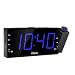 OnLyee Alarm Clock Radio with AM FM Radio,Projection Clock on Ceiling, 7" LED Digital Desk/Shelf Clock with Dimmer, USB Charging, AC Powered and Battery Backup for Bedroom, Kitchen, Kids primary