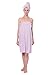 Women's Towel Wrap - Viscose from Bamboo Spa Wrap Set by Texere (The Waterfall, Lavender Fog, Small/Medium)