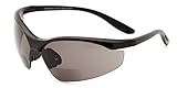Readers.com The Coleman Bifocal Safety Reader +1.50 Matte Black with Smoke Tinted Bifocal Safety Sport & Wrap-Around Reading Glasses
