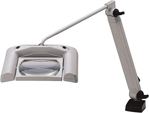 Waldmann Lighting - 35 Inch, Articulated, Clamp Mounted, LED, White, Magnifying Task Light