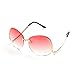 Pro Acme Fashion Vintage Oversized Clear Lens Women's Rimless Sunglasses (Pink, As Shown)