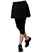 ililily Lightweight Skirt W/Stretchy Active Performance Sports Cropped Leggings (leggings-334-1-M) Black