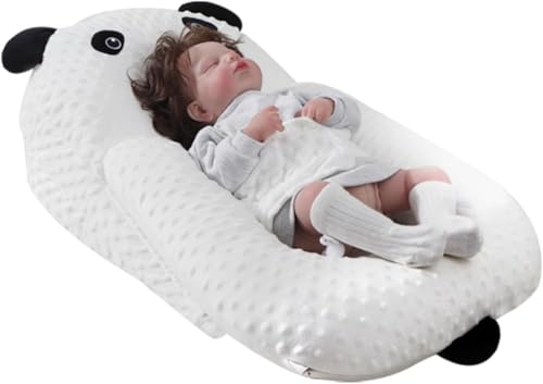 Nursing Pillow for Baby Feeding & Sleep - Soft Comfort Design with Removable Washable Cover, Gentle Incline to Ease Discomfort, Cozy Lounger for Infants, Newborn Essentials Gift Set (White)
