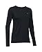 Under Armour Women's HeatGear Armour Long Sleeve, Black/Metallic Silver, Large