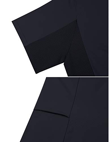 Men\'s Lightweight Quick-Dry Crew Neck T-Shirt Short Sleeve Gym Workout Sports T Shirt Black M