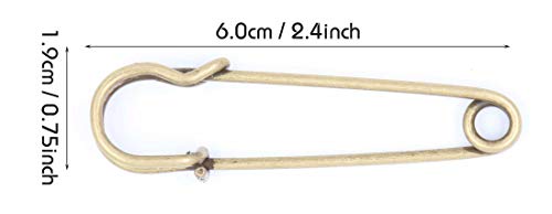 LeBeila Heavy Duty Safety Pins - Stainless Steel Safety Pins for Blankets/Skirts/Kilts/Crafts Metal Large 20pcs in Bulk (2.4 inch, Bronze) - Thumbnail 2