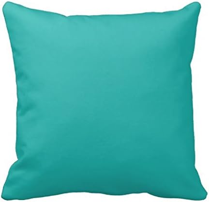 LANYE Ocean Breeze Aqua Teal Blue Solid Color Backround Square Decorative Throw Pillow Cover Cushion Case 18" * 18"